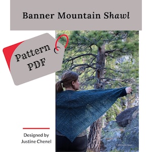 instant download: Banner Mountain Shawl knitting pattern PDF