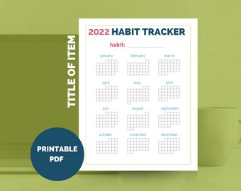 Habit Tracker Yearly 2020 Colorable Printable - by HowToFIRE