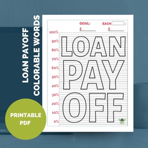 Debt Payoff Goal Loan Colorable Tracker Printable - by HowToFIRE