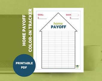 Home Mortgage Payoff Goal Debt Tracker Colorable Printable - by HowToFIRE