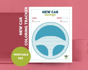 New Car Savings Goal Tracker Colorable Printable - by HowToFIRE