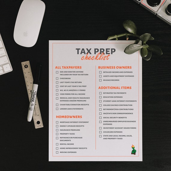 Tax Prep Checklist Tracker Printable To Stay Organized By Etsy Tax Prep Checklist Tracker Printable To Stay Organized By Etsy