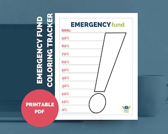 Emergency Fund Savings Goal Tracker Colorable Printable - by HowToFIRE