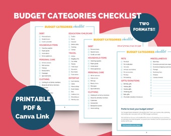 Budget Categories Checklist Tracker Printable to Stay Organized! - by HowToFIRE
