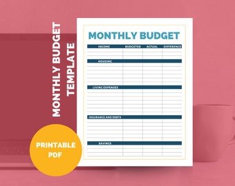 Monthly Budget Category Tracker Printable - by HowToFIRE