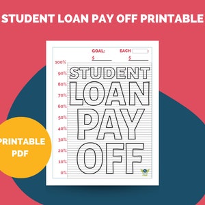 Student Loan Pay Off Debt Goal Colorable Tracker Printable - by HowToFIRE