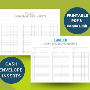Cash Envelope Inserts - by HowToFIRE