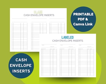 Cash Envelope Inserts - by HowToFIRE