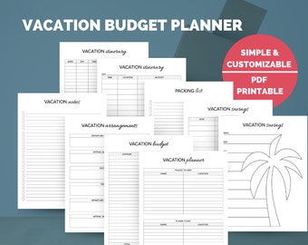 Vacation Planning & Budgeting Printables | 10 Page Bundle | Digital Download