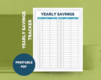Yearly Savings Tracker Printable - by HowToFIRE