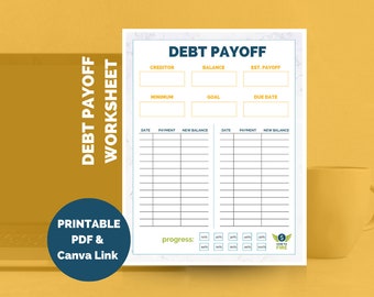 Debt Payoff Worksheet Printable - by HowToFIRE