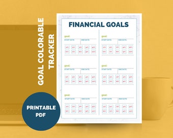 Financial Goals Colorable Tracker Printable - by HowToFIRE