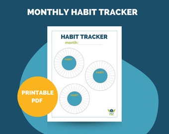 Monthly Habit Tracker for 3 Habits Colorable Printable - by HowToFIRE