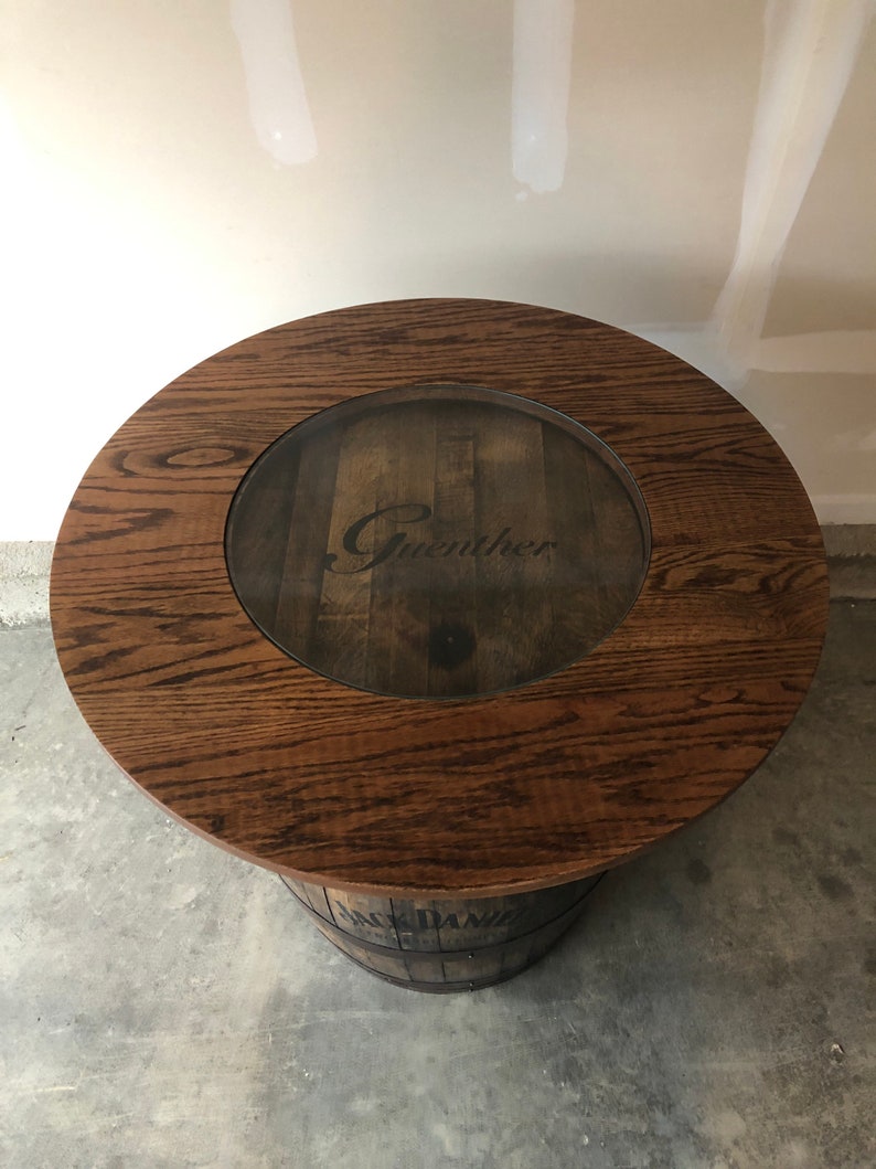 Custom Finished Bourbon Barrel Pub Table Etsy