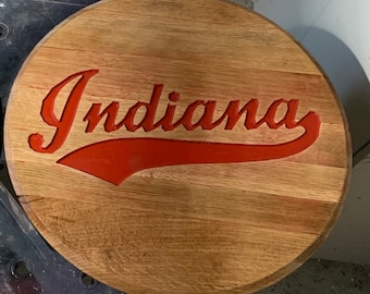 Indiana Hoosiers Engraved Barrel Head