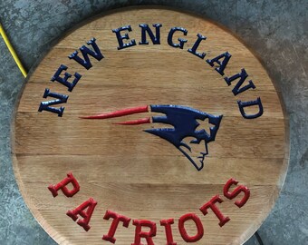 New England Patriots Engraved Barrel Head