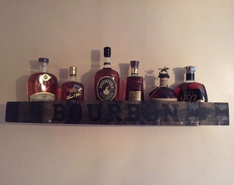 Custom Bourbon Stave Shelf