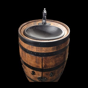 Custom Finished Bourbon Barrel Sink