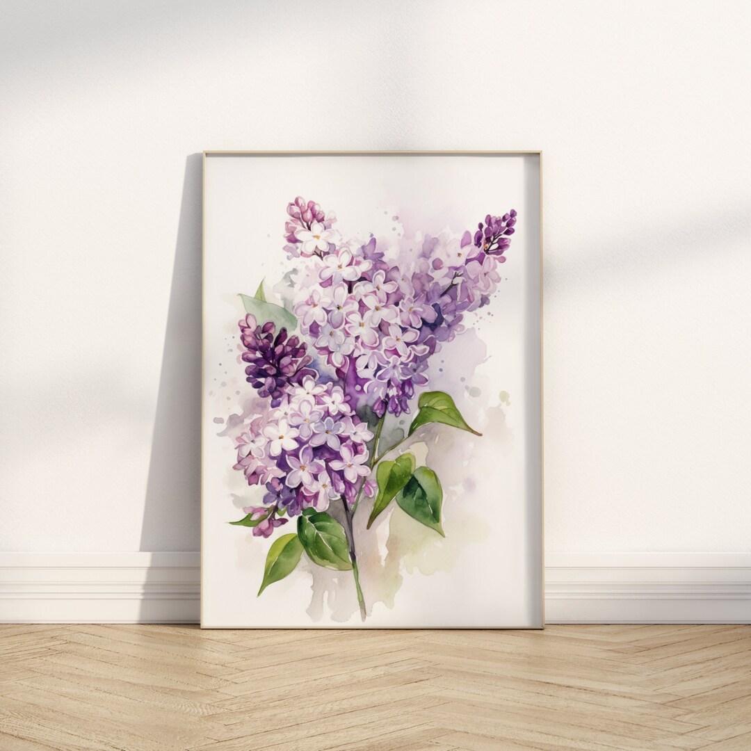 Lilac Watercolor Poster Watercolor Flowers Print Watercolor Flowers ...