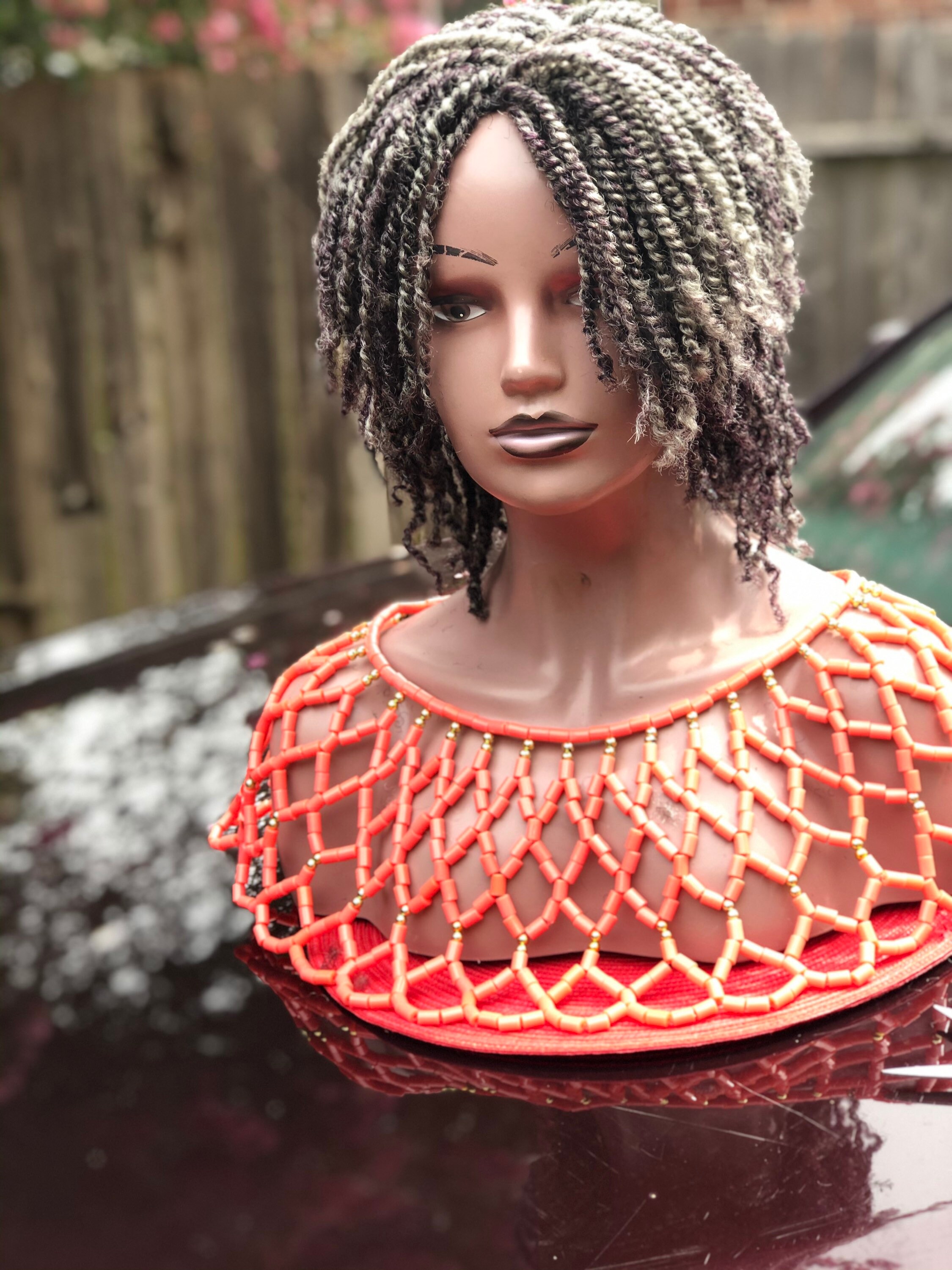 Braided mixed gray soft kinky wig.this is a light weight wig. Etsy
