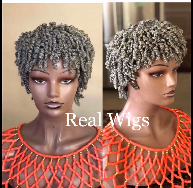 Braided Wig.spiral Wig. Color Gray. Short Wig for Black Women. Etsy