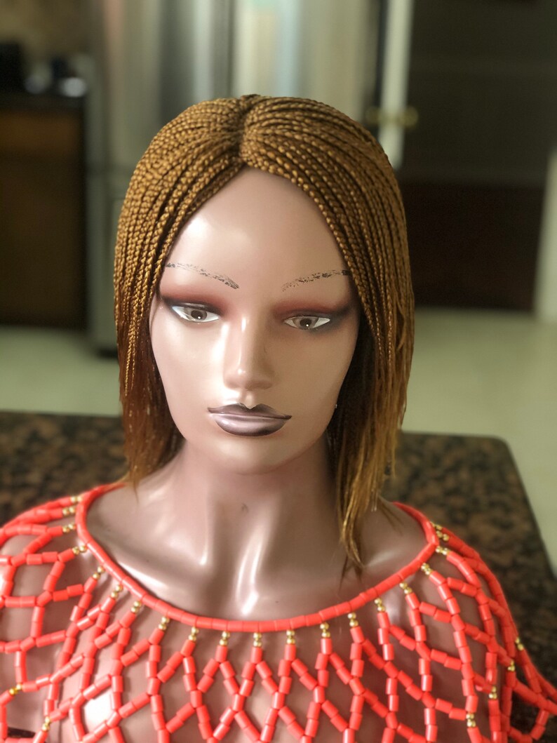 Braided wig. Medium box braids light weight wig. Wig for Etsy
