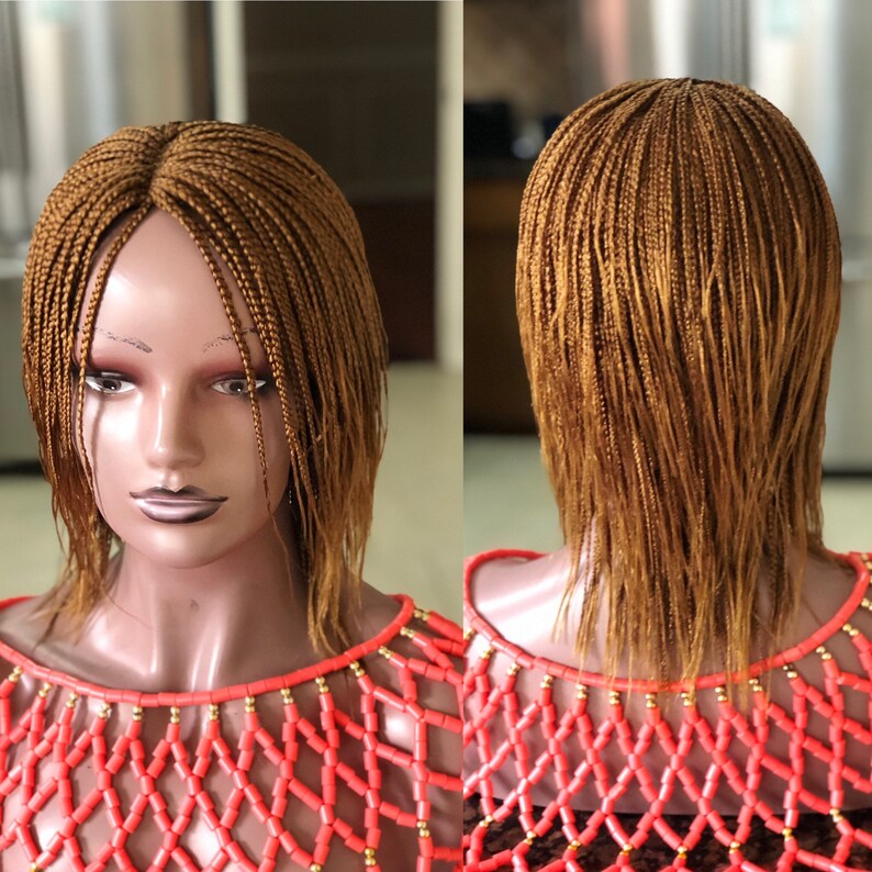 Braided wig. Medium box braids light weight wig. Wig for Etsy