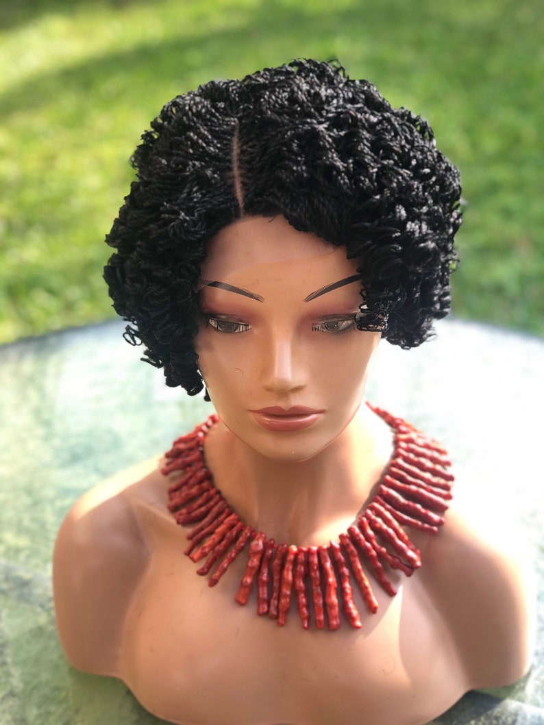 Braided wig. Curly/ rolled braids.made to order.length is 8 Etsy