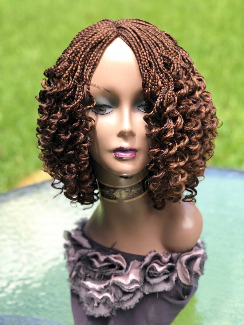 Braided Curly Wig. the Color on Display is a Mixture 33&30. Etsy