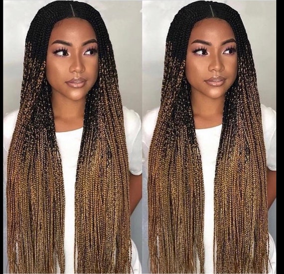 Braided Cornrow wig/ Ombre/ box braids/ chose your length and | Etsy