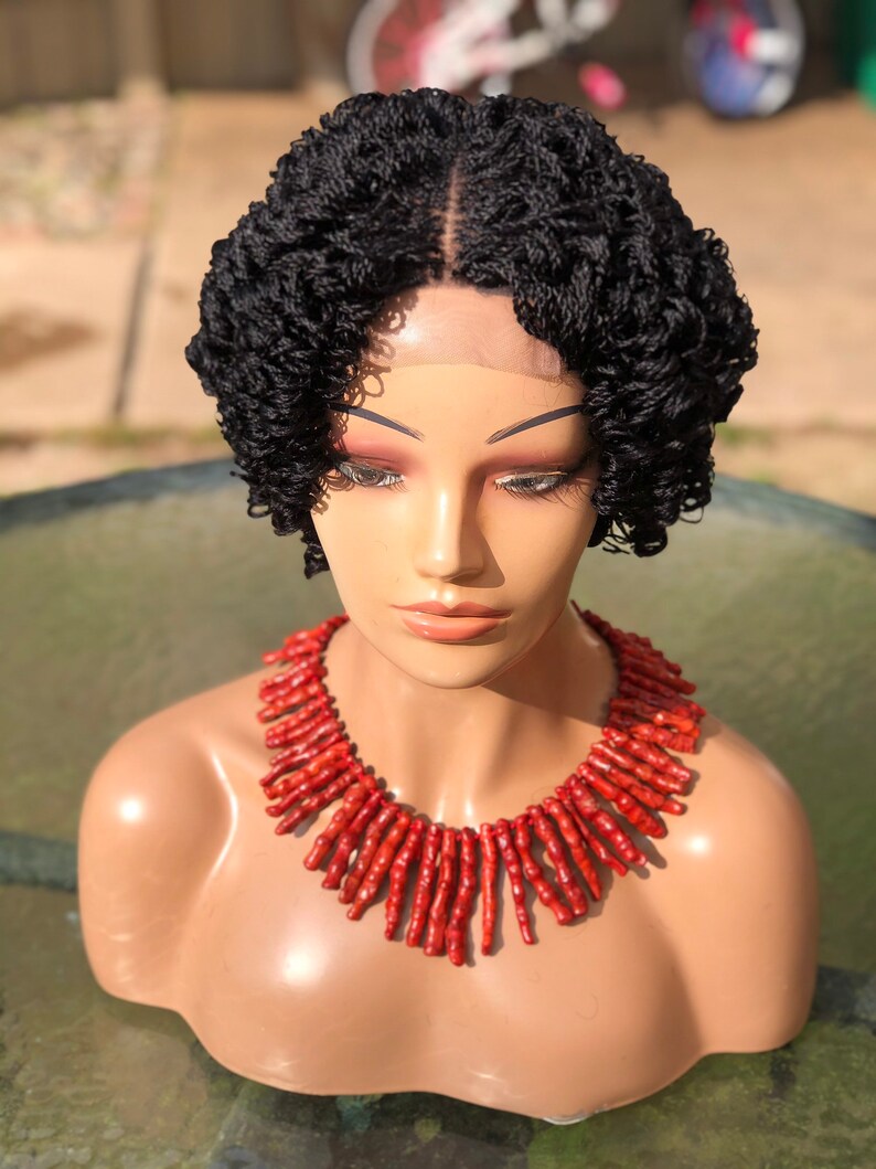 Braided wig. Curly/ rolled braids.made to order.length is 8 Etsy