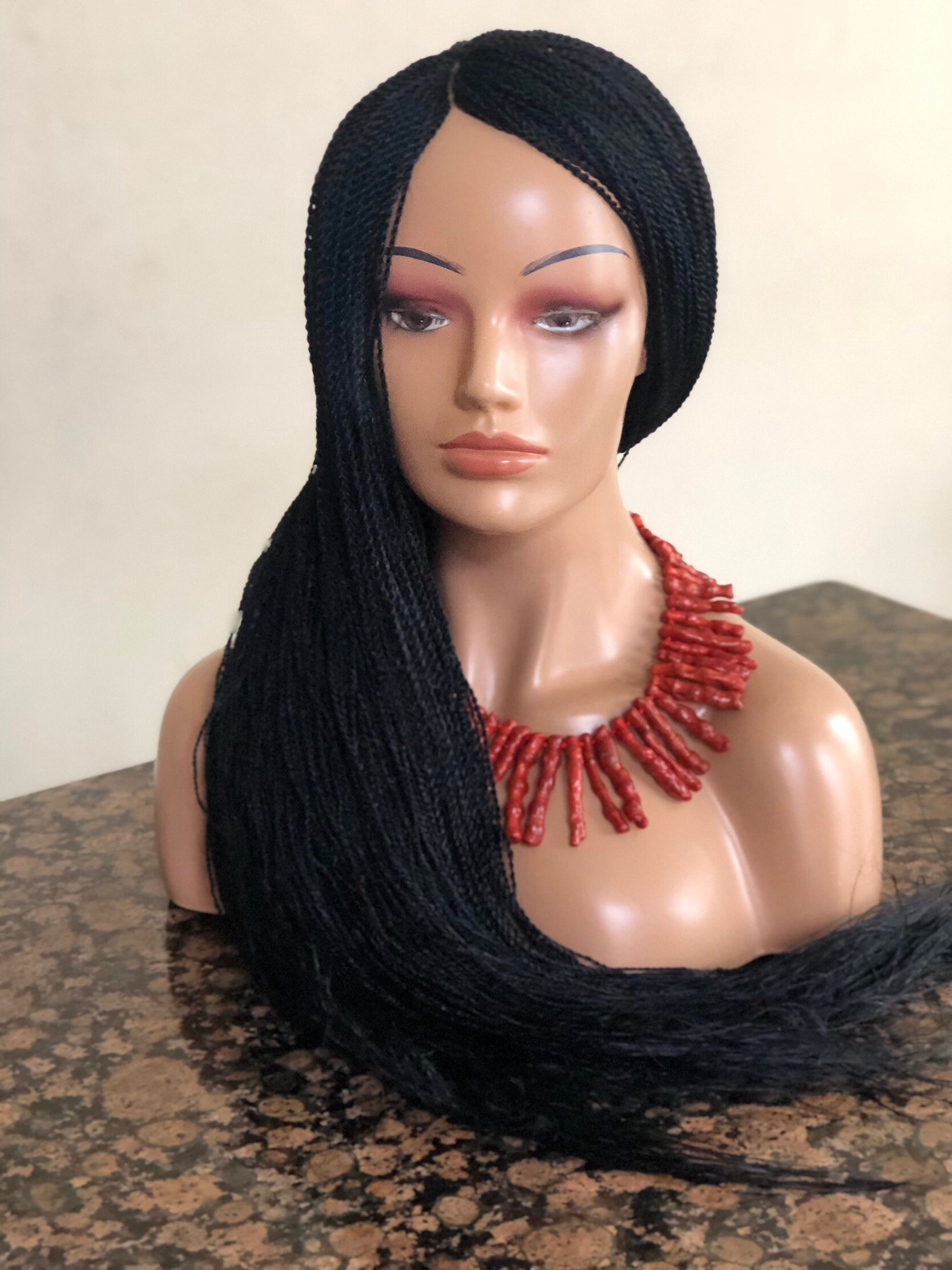 Micro braided wig.color black.26long. Etsy