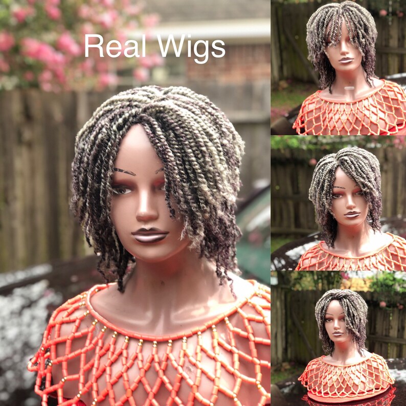 Braided Mixed Gray Soft Kinky Wig.this is a Light Weight Wig. Etsy