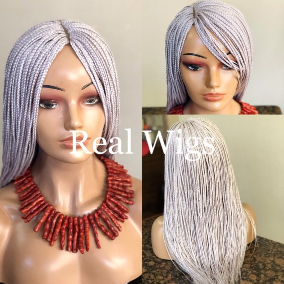 white braided wig