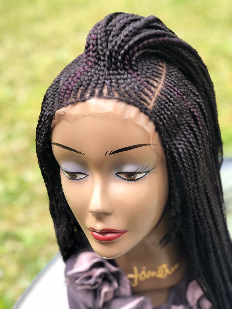 Braided Cornrow Wig With Baby Hair.it's Black & 22inches Etsy