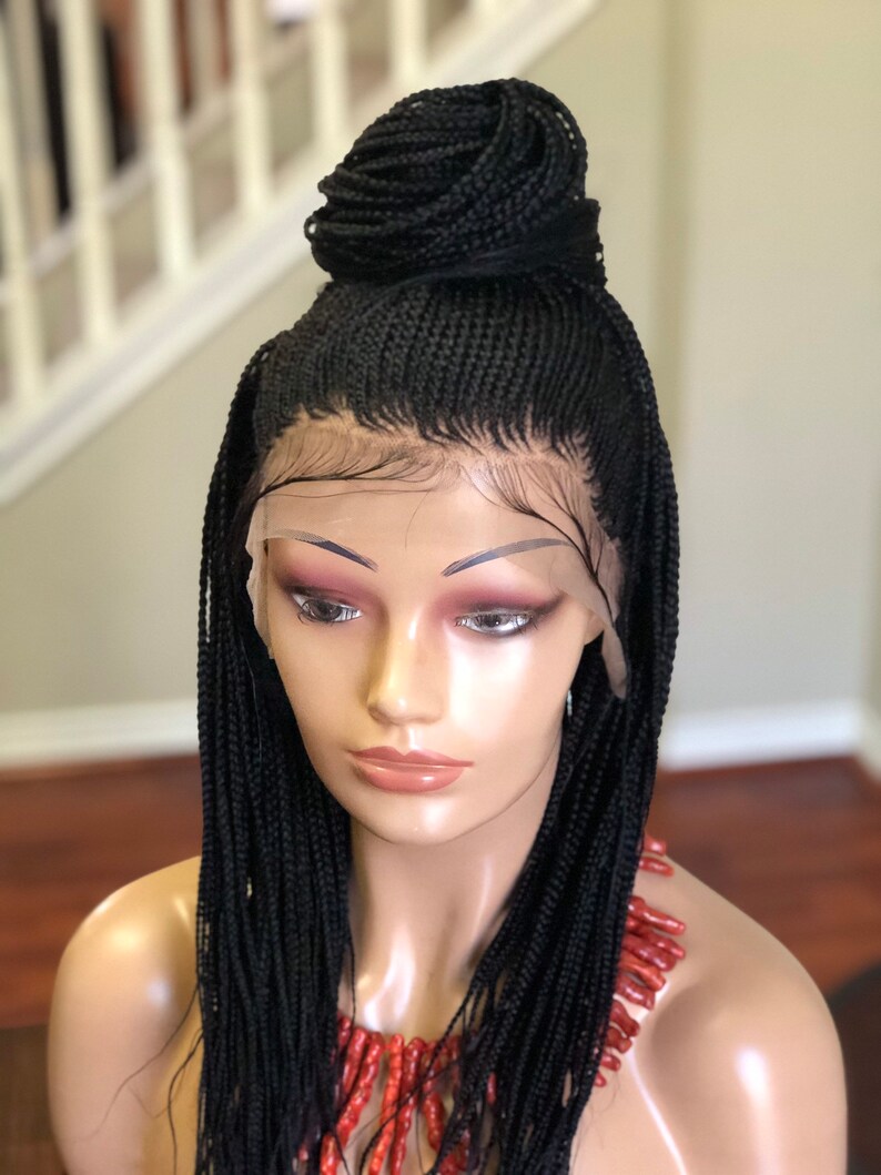 Braided wig.All back Cornrow wig.The length is 26 inches Etsy