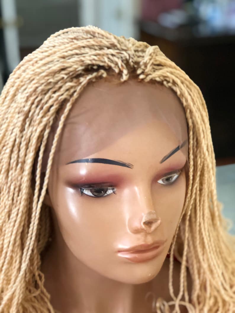 Braided twist wig with curly tips. Color is blonde613 length Etsy