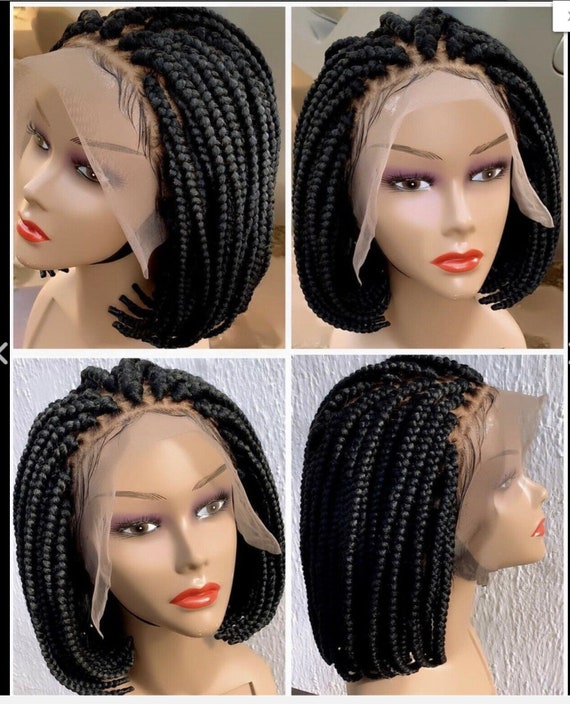 Braided Wig Box Braids Short Wig 10inches Long Pls Chose Etsy