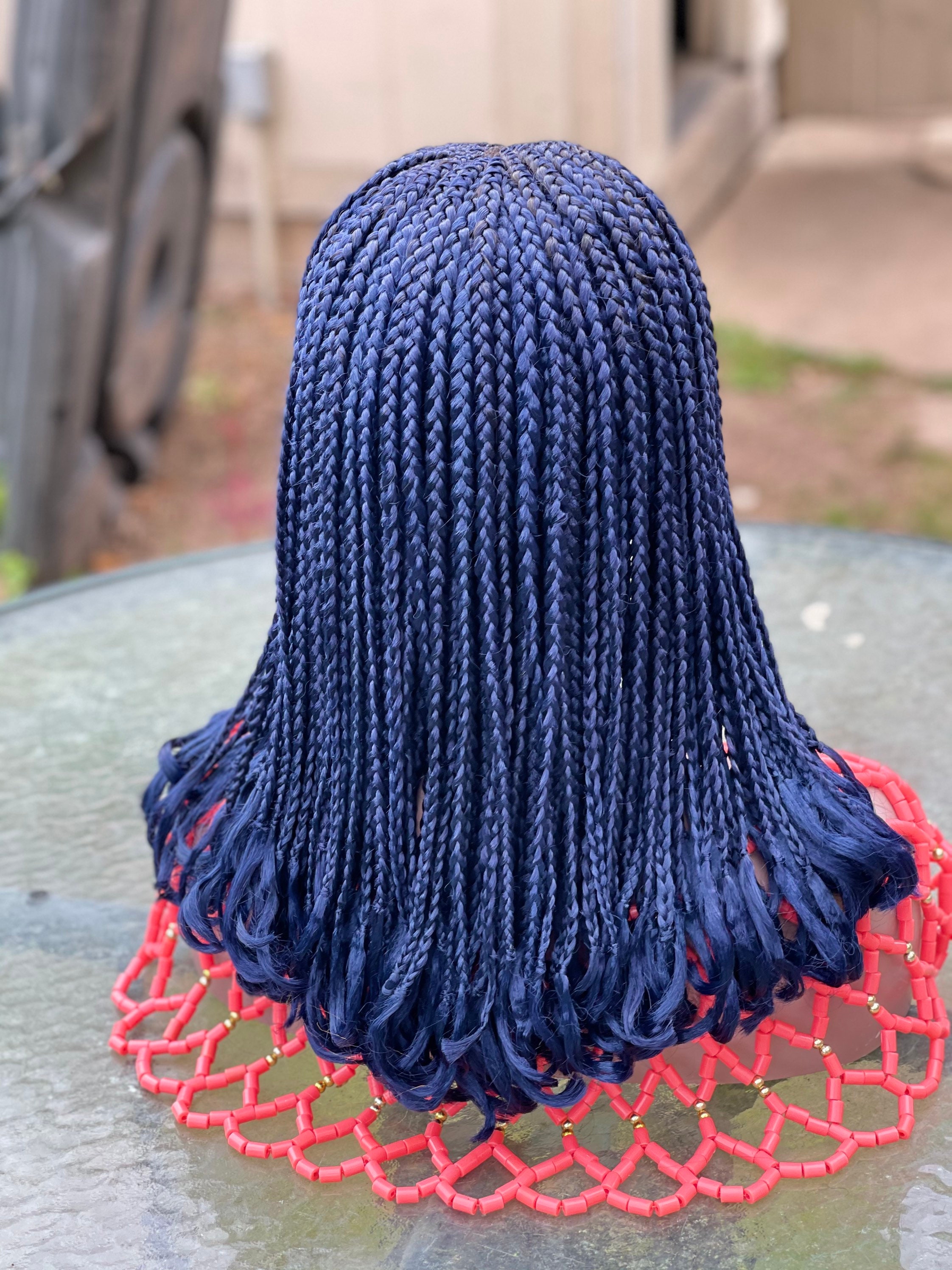 Braided wig. Loose box braids with curly tips.Just as pictured Etsy