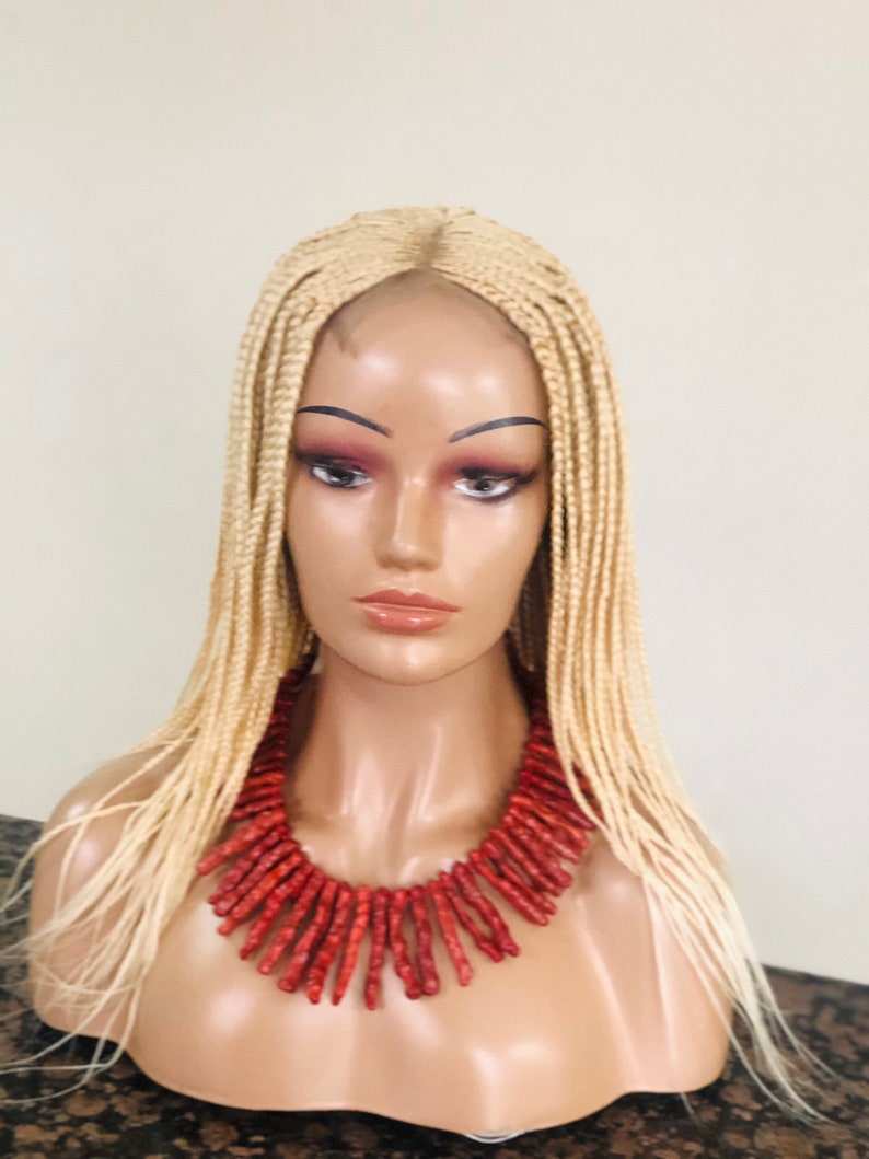 Braided wig. Box braids blonde wig.The length is 14inches. Etsy