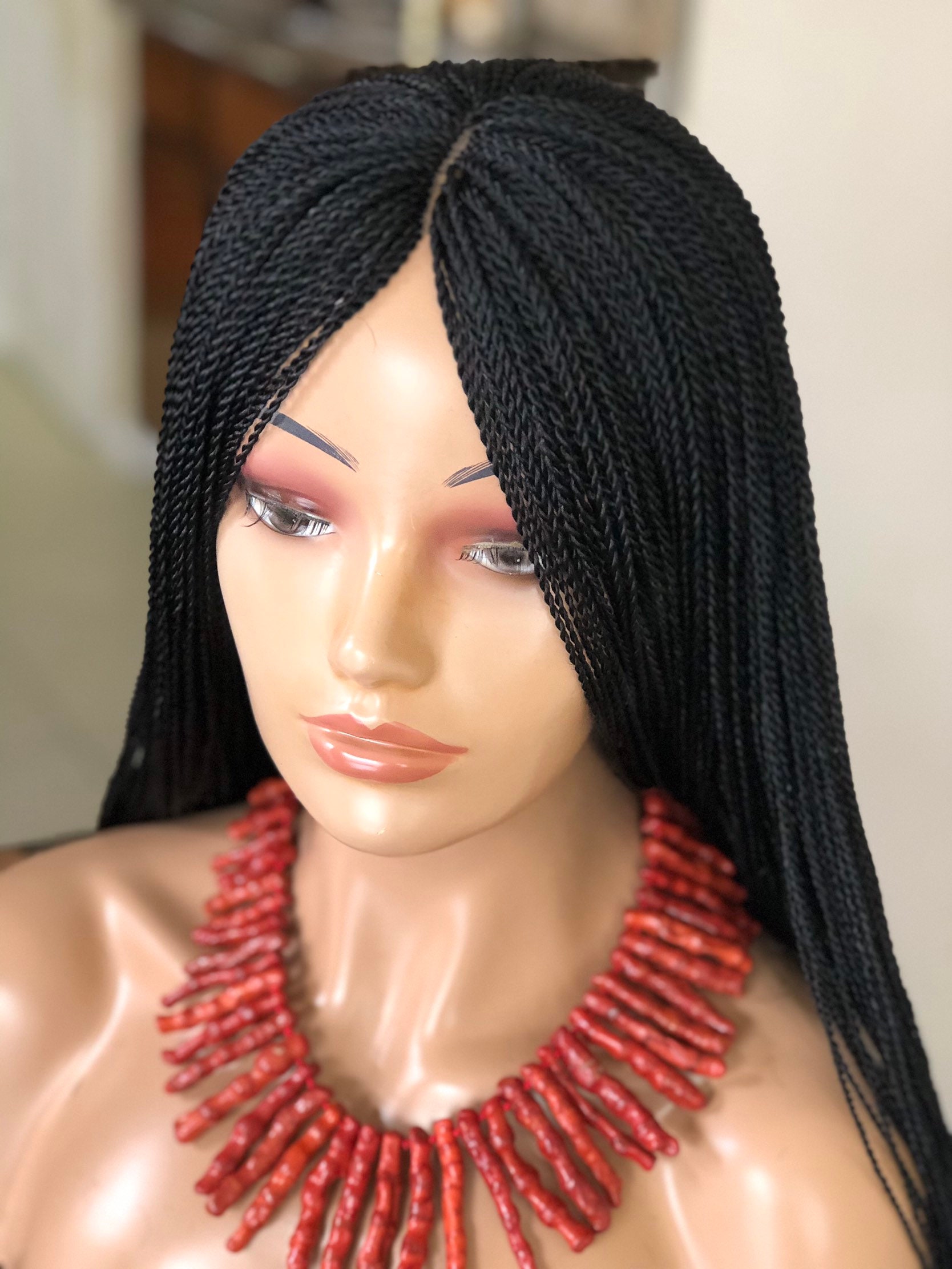 Micro braided wig.color black.26long. Etsy
