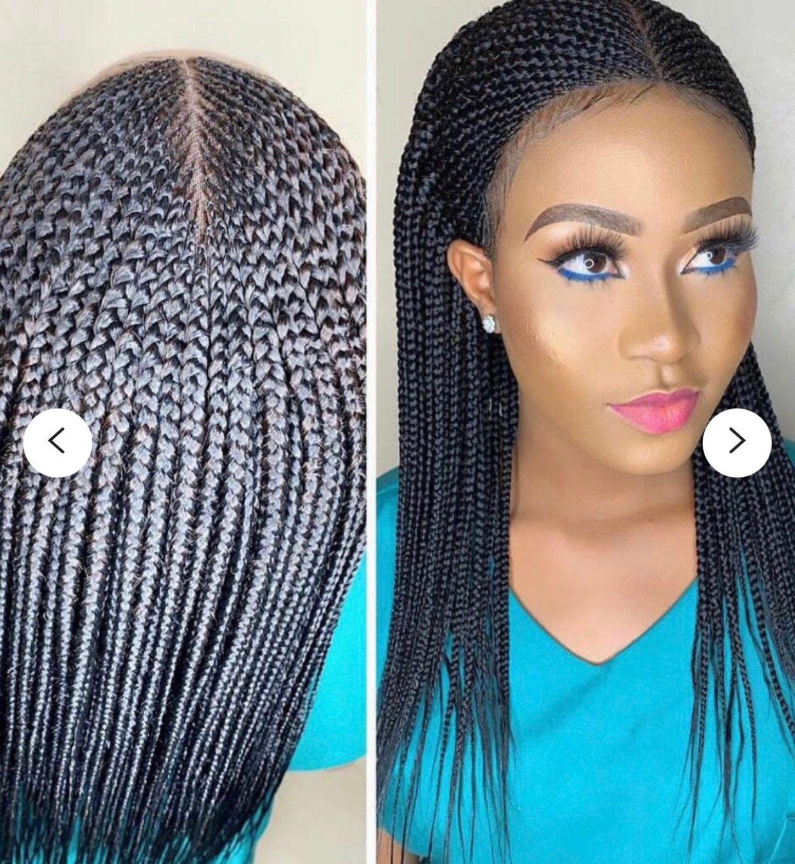 Braided cornrows wig.salt & pepper. Etsy