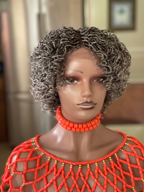 Braided Gray Wig. Short Wig. Just as Pictured Etsy