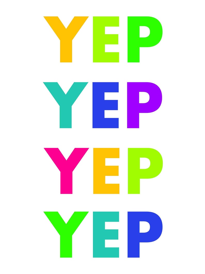 Yep Lettering Yep Yep Yep Yep Archival Art Print - Etsy