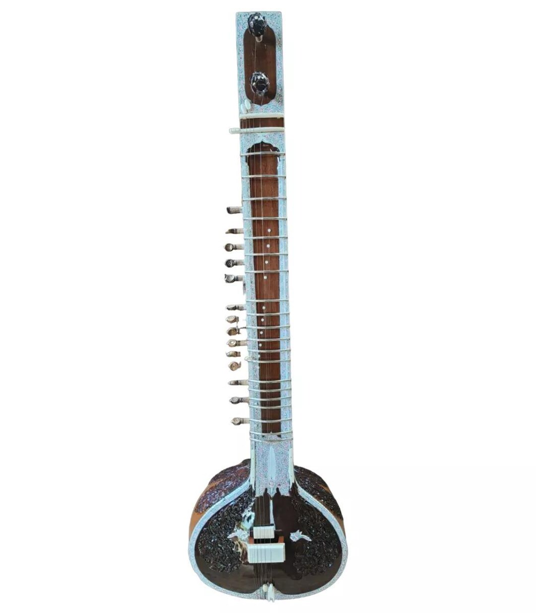 Ustad Ravi Shankar Style Sitar Tune Wood With Fiber Box Mizrabs Two ...