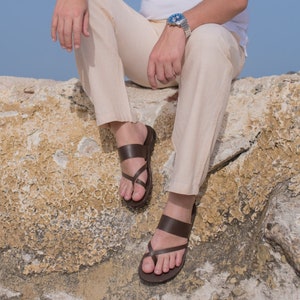 Men Leather Sandals, Greek Sandals, Handmade Sandals, OdysseySandals, toe ring Sandals, open toe sandals, PLATO