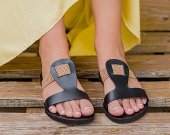 yellow multicolor sandals