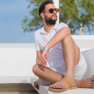 Handmade Leather Greek Sandals, Toe Ring Design