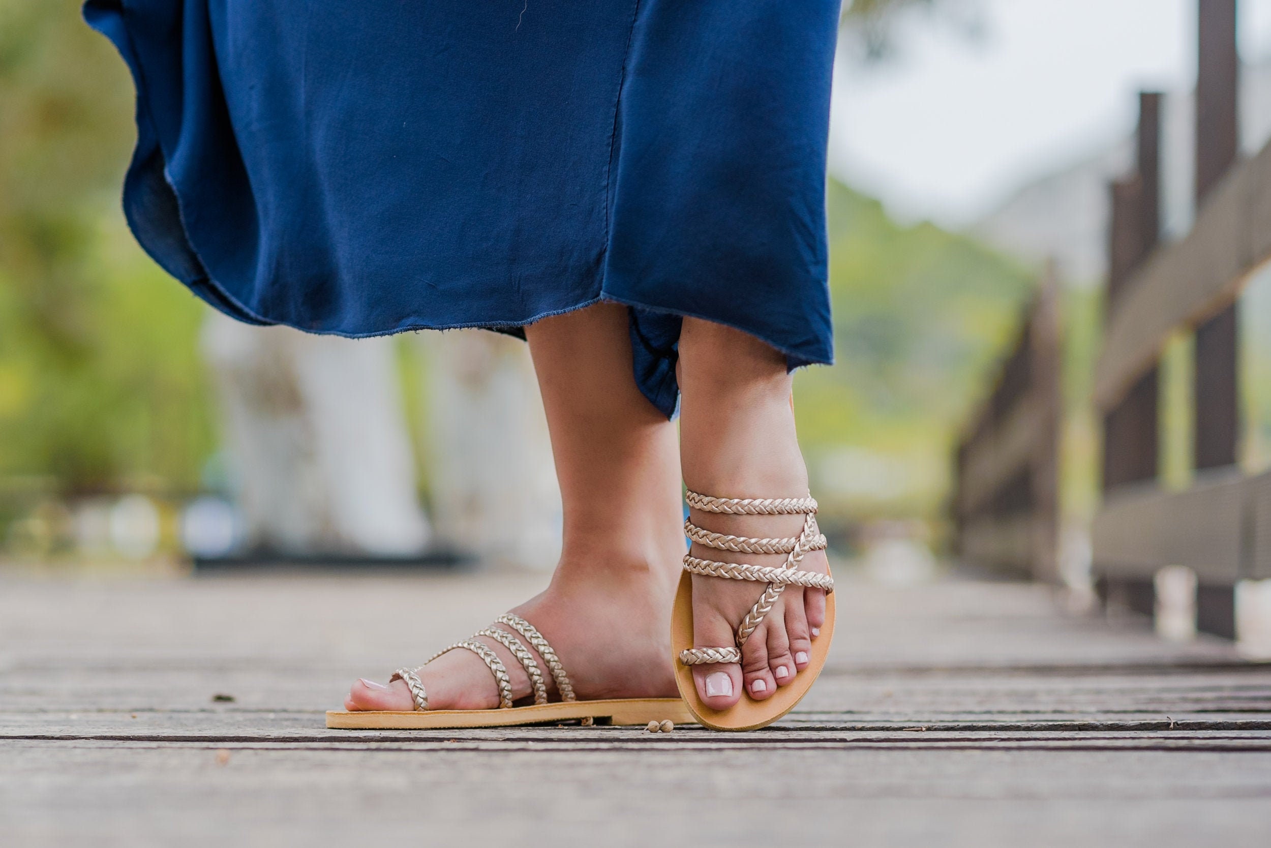 braided beach sandals