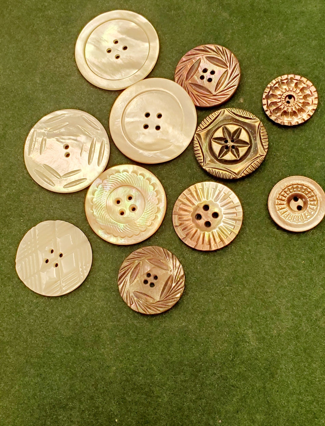 Vintage Hand Made Shell Buttons - Etsy